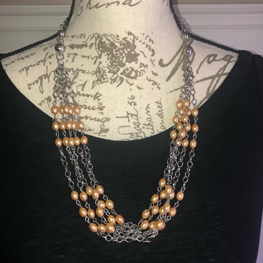 Necklace Silver and Gold Beaded